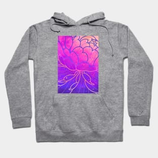 big purple peony flower pattern Hoodie